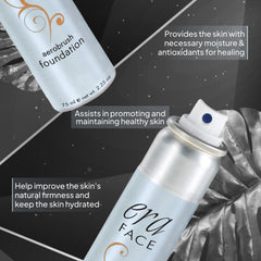 Tattoo area covered by ERA Face Spray Makeup for a natural blend.