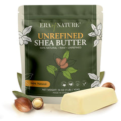 Era of Nature raw shea butter in kraft packaging preserves freshness for skin care.