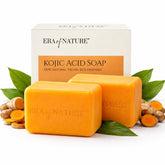 Era of Nature turmeric kojic soap bar front view for gentle daily brightening.