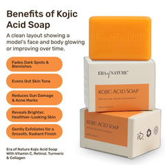 Era of Nature turmeric kojic soap bar side view highlighting compact 200g twin pack.