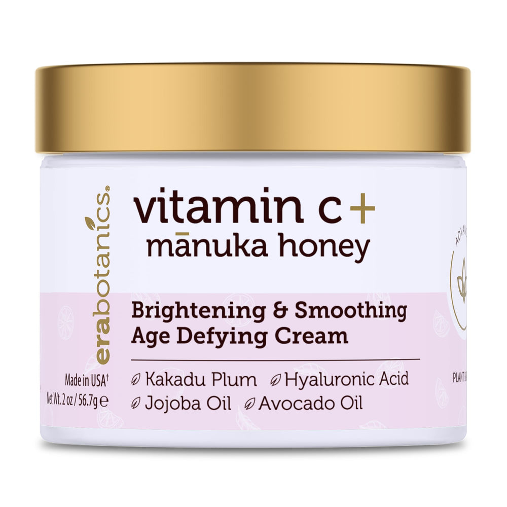Era Organics Advanced Vitamin C Face Cream jar with rich hydration and brightening potential.