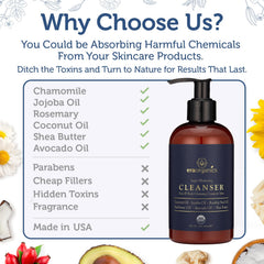 Era Organics face wash after shower scene emphasizing refreshed, balanced skin.