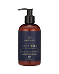 Era Organics men's face wash bottle pour for gentle daily cleansing and hydrated skin.