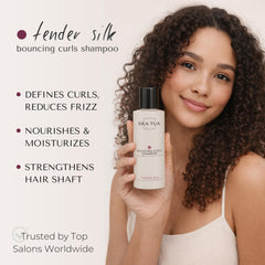 ERA TUA Tender Silk Bouncing Curls Shampoo foam delivers gentle cleansing.