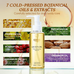 ERAE Queen Oil texture on skin shows lightweight non greasy hydration.