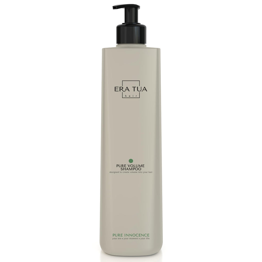 ERA TUA Pure Innocence Volume Shampoo bottle close-up for voluminous hair