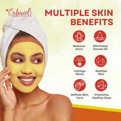 Erbaid sulfur face mask ingredient blend emphasizing clays for cleansing