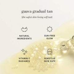 Ere Perez Guava Gradual Tan skin-glow shows even tone and natural radiance.