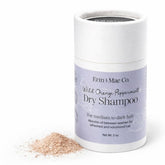 ERIN AND MAE CO. dry shampoo powder packaging in eco-friendly paper shaker for travel