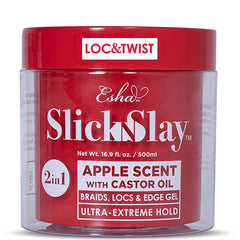 Esha Slick N Slay Braiding Gel bottle front shows ultra hold for flawless braids.