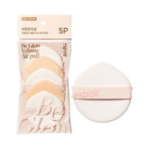 Espoir Be Glow Air Puff 5pc set round shape for smooth, even foundation application