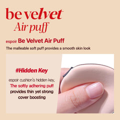 Espoir Be Velvet Air Puff provides even coverage with a natural look.