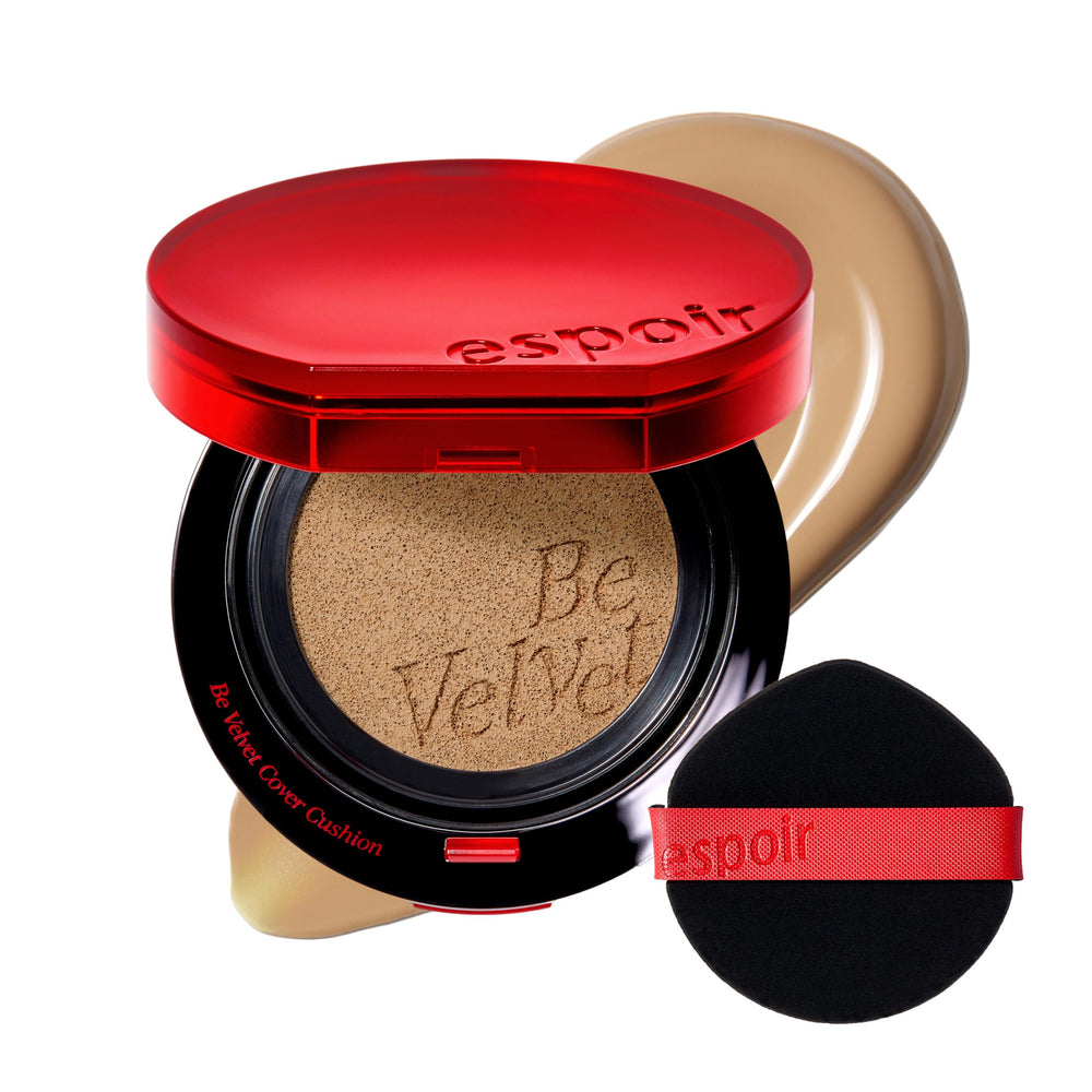 Espoir Be Velvet Cushion compact for on-the-go coverage with a soft finish.