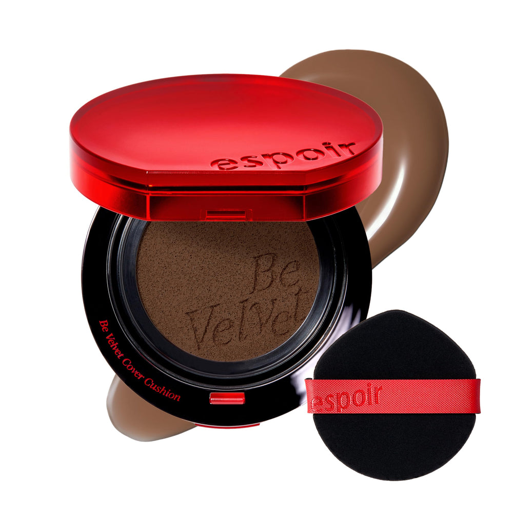 Espoir Be Velvet Cushion Ganache packaging shows premium design and shade selection.