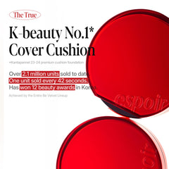 Espoir Be Velvet Cushion puff application demonstrates fast, blendable coverage