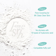 Espoir Fresh Setting Powder translucent swatch showing lightweight texture.