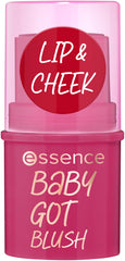 essence Baby Got Blush Stick applied to cheeks for quick even color