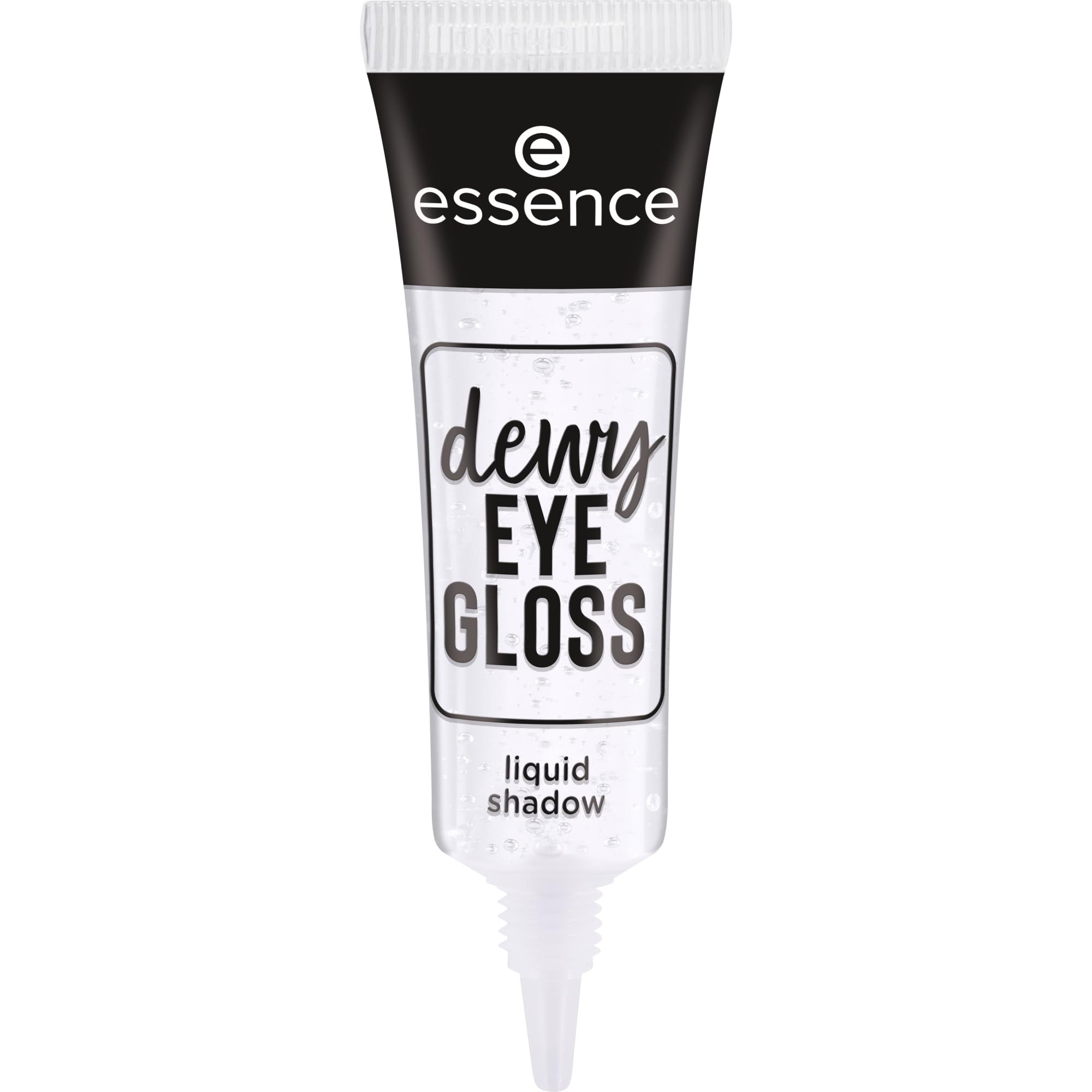 Essence Dewy EYE GLOSS close-up applicator for a smooth, luminous finish.
