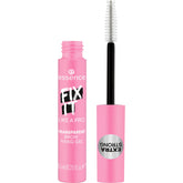 Essence Fix It Like a Pro Brow Gel wand close-up shows precise micro-bristles for defined brows.