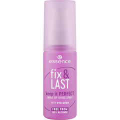essence Fix & Last bottle mist delivers weightless, long-lasting makeup hold for all-day confidence.