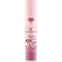 essence Hydra Kiss Lip Ink No. 02 on lips shows shiny red tint.