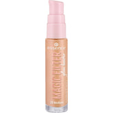 essence Magic Filter Glow Booster bottle packaging highlights compact vegan design.