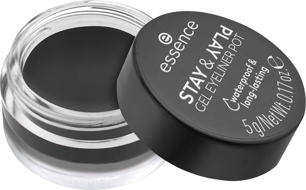 essence Stay & Play Gel Eyeliner Pot black close-up showing rich pigment