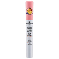 essence Volume Booster Lash Primer bottle in white, priming lashes for smooth mascara application.