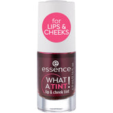 essence What a Tint Lip and Cheek Tint glides on with rosy color and a non-sticky finish.