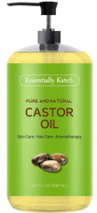 Essentially KateS Castor Oil 16.9oz bottle for versatile hair and skin care.