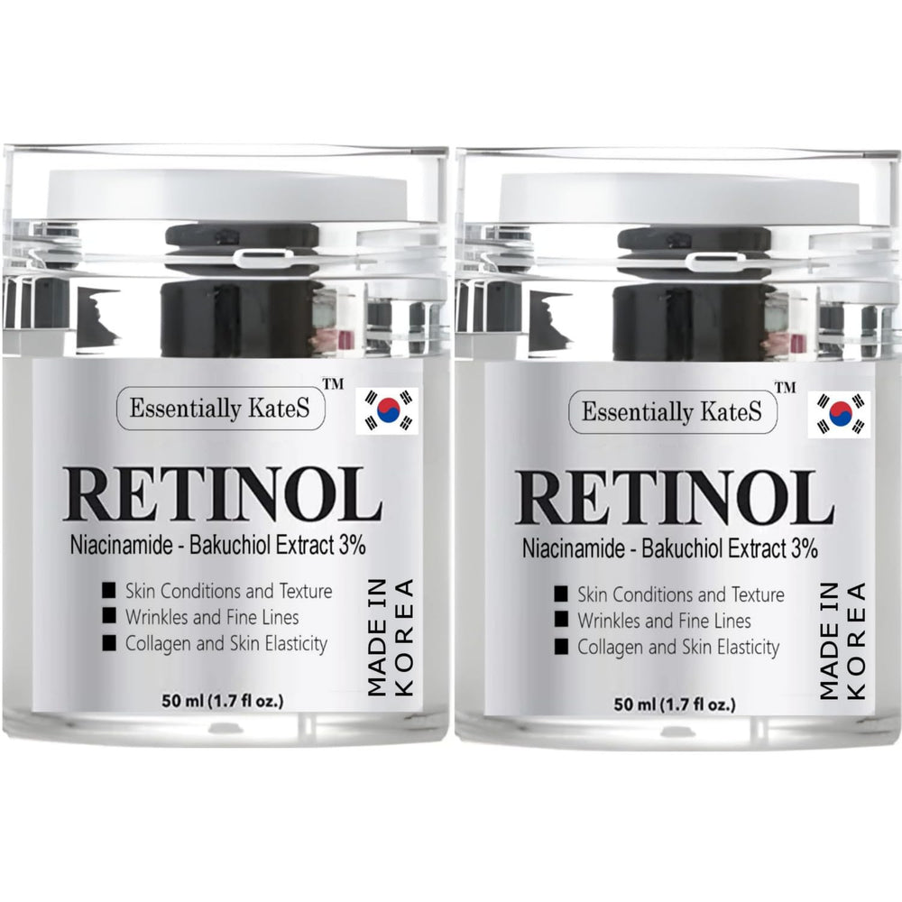 Essentially KateS Retinol Moisturizer Cream packaging shows premium Korean skincare.