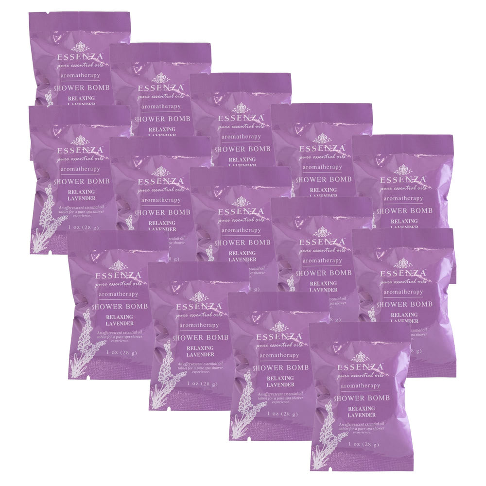 Essenza Shower Bombs Lavender dissolving releases calming lavender aroma in your shower