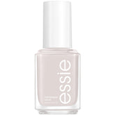 essie Cut It Out bottle closeup shows a glossy cool light gray cream finish.