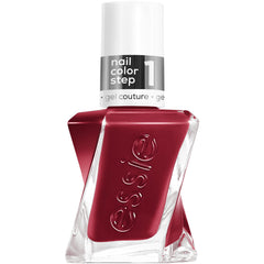 essie gel couture bottle and brush close-up showing gel-like shine without UV lamp