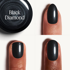 essie Gel Couture Diamond-dust detail emphasizes radiant shimmer in low light