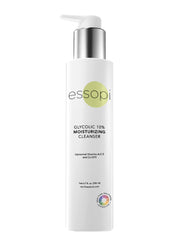 essopi Glycolic 10% Moisturizing Cleanser packaging label shown for premium skincare