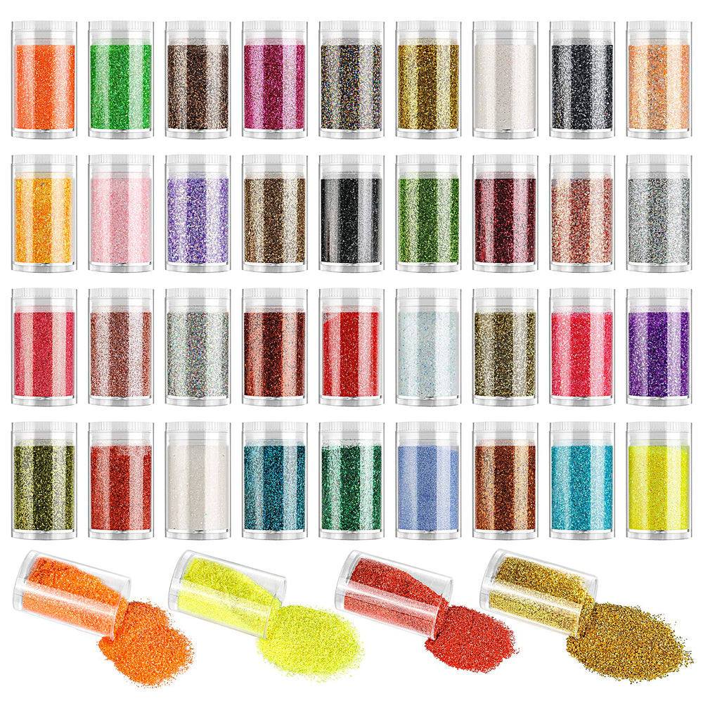 Estanoite 36-color extra-fine glitter set for nail art and cosmetics