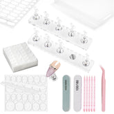 ESUOHYM nail stand painting and display setup for DIY manicures.