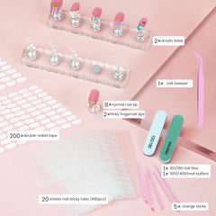 ESUOHYM nail sticker tabs ready for quick, secure press-on applications.