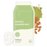 ESW Beauty Matcha Almond Milk Sheet Mask in packaging for radiant skin.