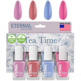 Eternal 4-piece pastel nail polish set shown in a swatch for chic daily manicures.