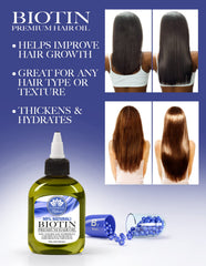 Ethereal Nature biotin hair oil label highlighting enriched nutrients for scalp support