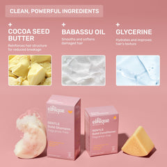 Ethique Gentle Unscented Conditioner Bar in travel size, convenient for on the go care.