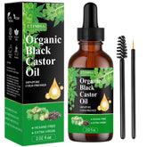 Etimisa Organic Black Castor Oil bottle close-up for hair and skin nourishment