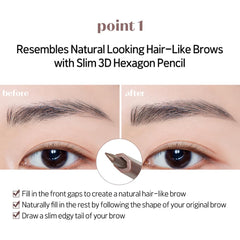 ETUDE Pencil offers strong hold from root to tip.