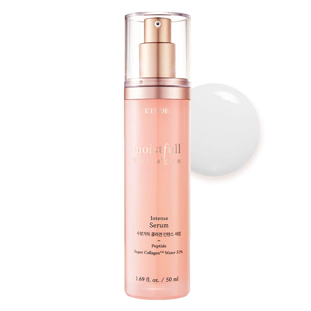 ETUDE Moistfull Collagen Serum 50ml bottle offers premium hydration for all skin types.