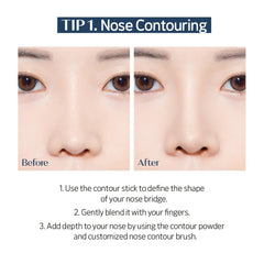 ETUDE Reborn Maker Contour Stick cheek swatch illustrating subtle contour