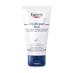 Eucerin Dry Skin Hand Cream 75ml front view for fast relief and soft hands.