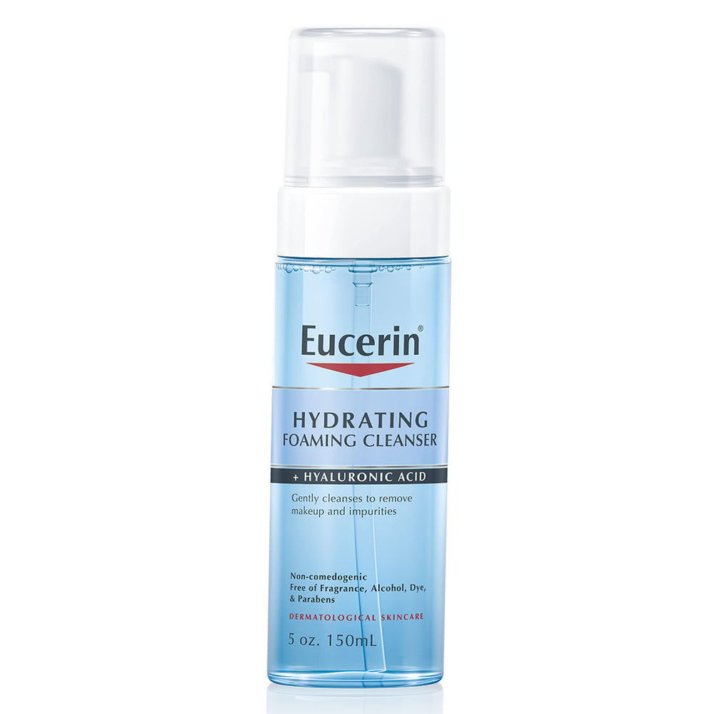 Eucerin Hydrating Foaming Cleanser bottle front for a gentle daily cleanse
