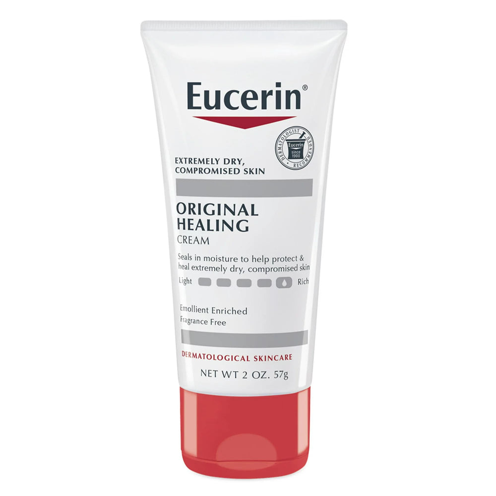 Eucerin Original Healing Enriched Creme jar provides deep hydration for very dry skin.